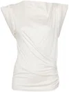 Isabel Marant Maisan Draped T-shirt In Chalk