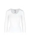 Isabel Marant Ribbed Texture Scoop Neck Long Sleeves In White