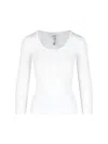 Isabel Marant Ribbed Texture Scoop Neck Long Sleeves In White