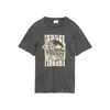 Isabel Marant Graphic Print Crewneck Short Sleeve T-shirt In Gray
