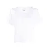 Isabel Marant Crew Neck Shoulder Detail Short Sleeve Top In White