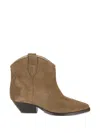 Isabel Marant Dewina Suede Calfskin Western Ankle Boots In Brown