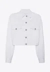 Isabel Marant Tadia Cropped Denim Jacket In White