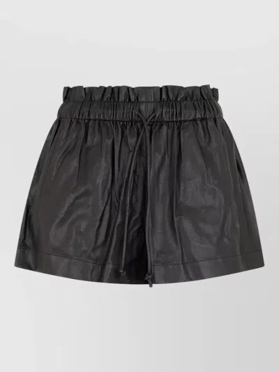 Isabel Marant Tailored Shorts Synthetic Leather Casual Styling In Black