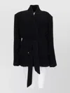 Isabel Marant Syndra Belted Oversized Virgin Wool-blend Jacket In Black