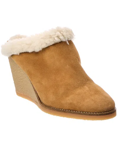 Isabel Marant Takita Suede Wedge Mule In Brown