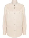 Isabel Marant Patch Pockets Buttoned Shirt-jacket In Neutrals
