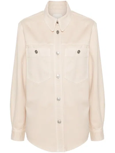 Isabel Marant Patch Pockets Buttoned Shirt-jacket In Neutrals