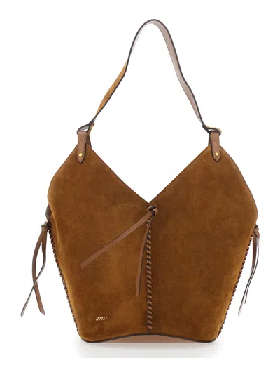 Isabel Marant Tampa Brown Shoulder Bag With Single Shoulder Strap And Knot Detail In Suede Woman