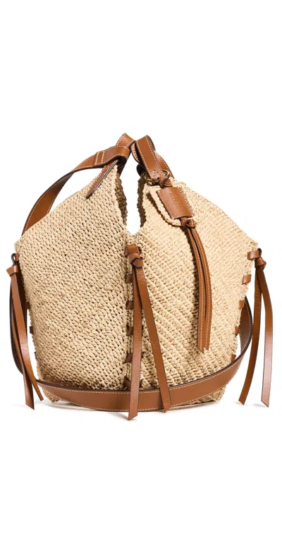 Isabel Marant Mini Tampa Woven Raffia Shoulder Bag In Natural/cognac