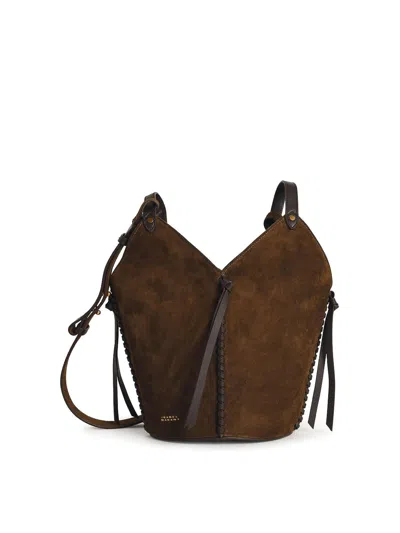 Isabel Marant Tampa Mini Bucket Bag In Bronze Suede In Brown