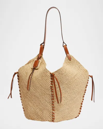 Isabel Marant Tampa Raffia & Leather Shoulder Bag