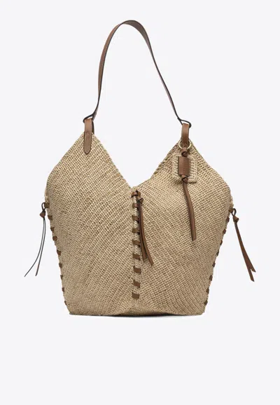 Isabel Marant Tampa Raffia Shoulder Bag In Sand