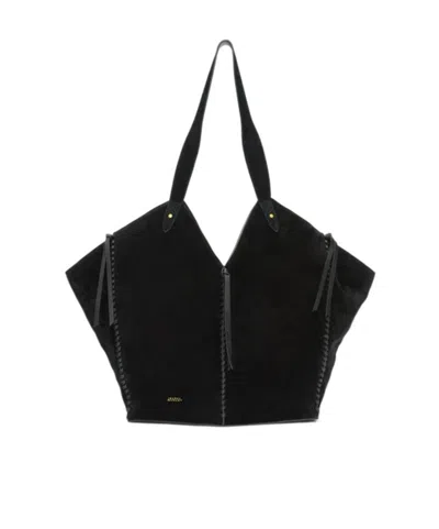 Isabel Marant Tampa Suede Leather Tote Bag In Black