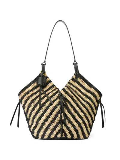 Isabel Marant Tampa Two-tone Raffia Shoulder Bag In Multi