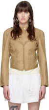 Isabel Marant Tan Alexandra Leather Jacket In 50ta Taupe