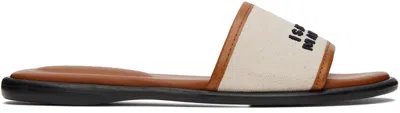 Isabel Marant Tan & Off-white Vikee Sandals In Eccg Ecru/cognac