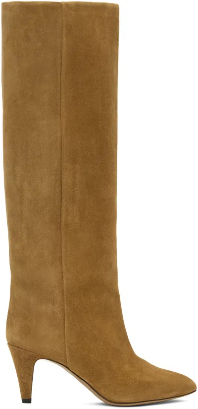 ISABEL MARANT TAN LASPI TALL BOOTS