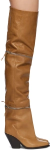 Isabel Marant Tan Lelodie Tall Boots In 50ha Havana
