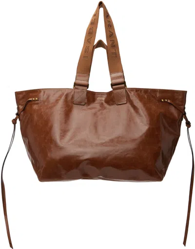 Isabel Marant Wardy Leather Tote Bag In 50co Cognac