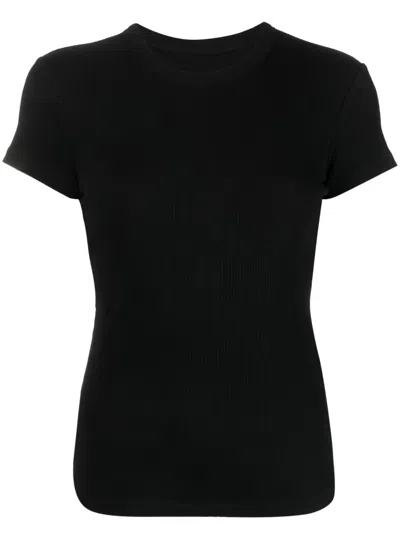 Isabel Marant Cotton Fine-ribbed Crew-neck T-shirt In Black