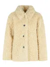 Isabel Marant Tarvey Sheepskin-effect Button Jacket In Neutral