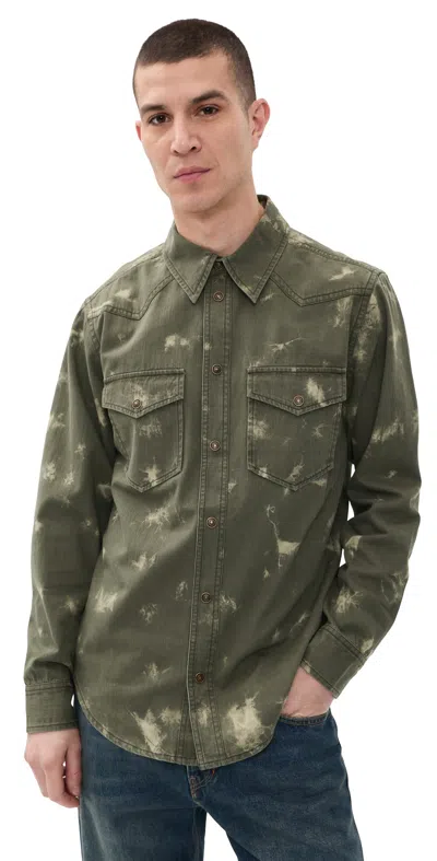 Isabel Marant Tasco Western Shirt Light Khaki In Green