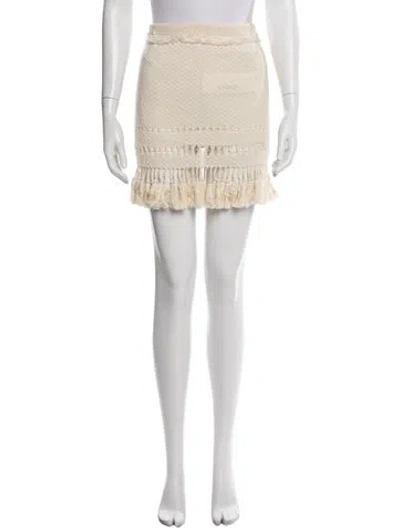 Pre-owned Isabel Marant Tassel Accents Mini Skirt W/ Tags In Neutral