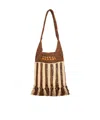 Isabel Marant Striped-pattern Raffia Shoulder Bag In Brown