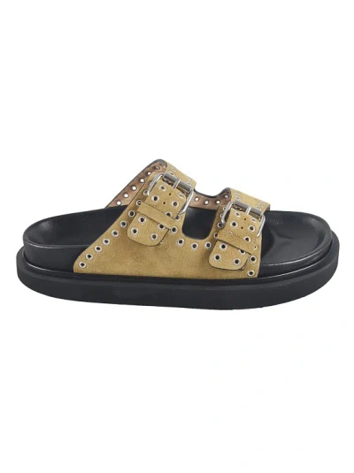 Isabel Marant Taupe Brown Calf Suede Sandals