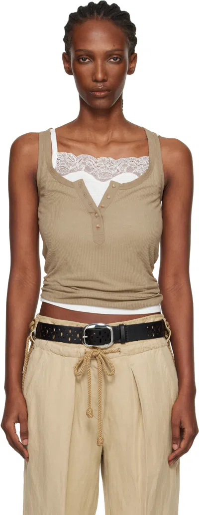 Isabel Marant Taupe Helma Silk Tank Top
