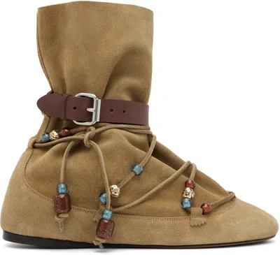 Isabel Marant Taupe Letiz Boots In Brown