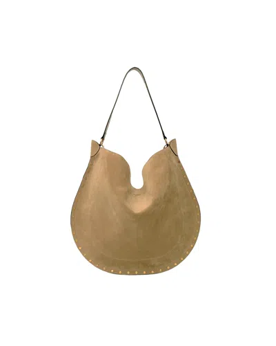 Isabel Marant Taupe Oskan Hobo Suede Handbag In Beige