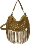 Isabel Marant 'oskan Soft' Brown Bag With Stud Decorations And Fringed Edge In Taupe
