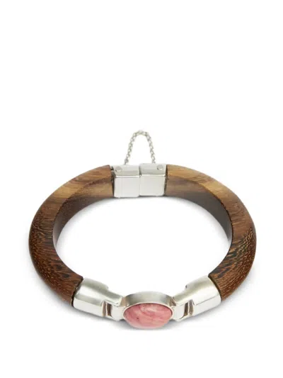 Isabel Marant Taylor Wood Stone Bracelet In Multi