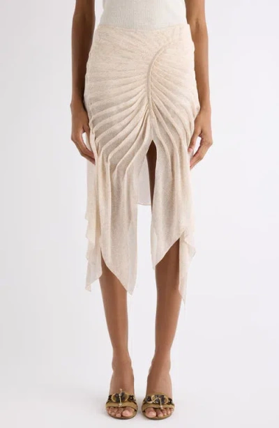 Isabel Marant Taylora Pleated Silk Georgette Skirt In Neutral