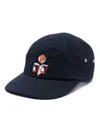 Isabel Marant Flocked-logo Canvas Cap In Blue