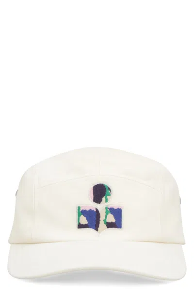 Isabel Marant Flocked-logo Canvas Cap In White
