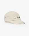 Isabel Marant Tedji Cotton Twill Baseball Cap In Ecru And Black