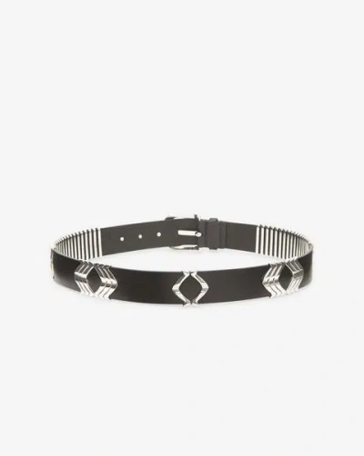 Isabel Marant Tehora Belt In Black And Silver