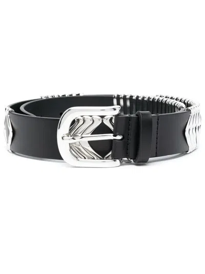 Isabel Marant Chevron-detail Belt In Black