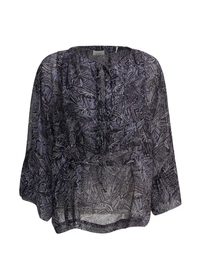 Isabel Marant Tekia Abstract-print Ruffled Shirt In Multi