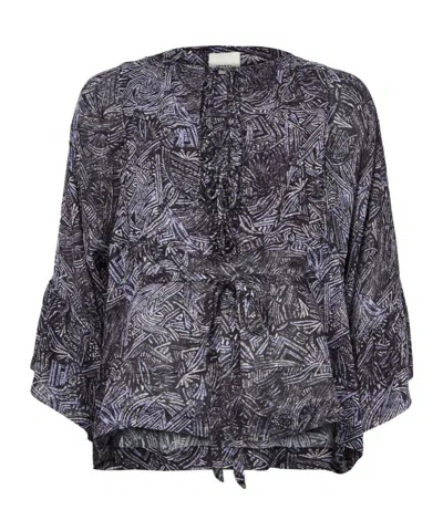 Isabel Marant Tekia Printed Blouse In Black