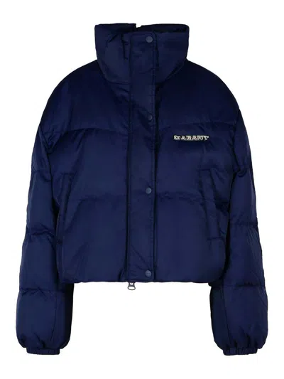 Isabel Marant Telia Navy Polyamide Down Jacket In Azul Oscuro