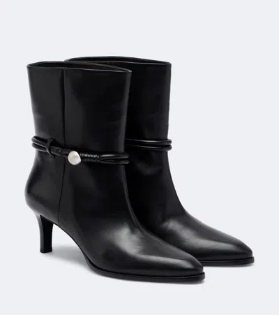 Isabel Marant Telsa Embellished Leather Ankle Boots In Black