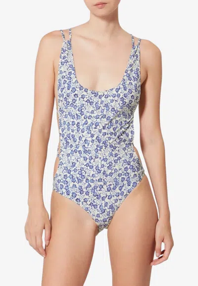 Isabel Marant Tenisia Floral Print One-piece Swimsuit In Multi