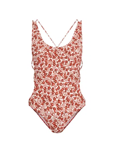 Isabel Marant Tenisia Floral Swimsuit In Multi