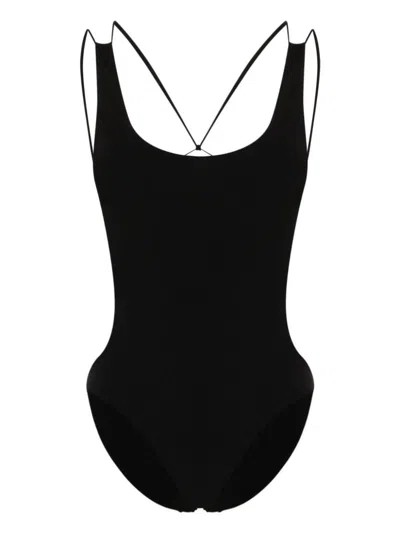 Isabel Marant Tenisia Lace-up Swimsuit In Black