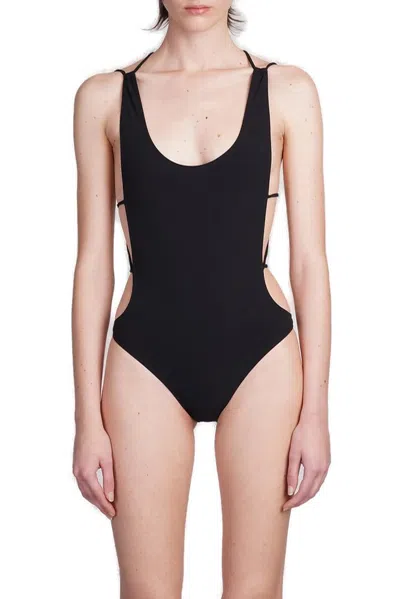 Isabel Marant Tenisia Open-back Swimsuit In Black