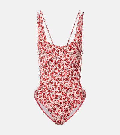 Isabel Marant Tenisiage Floral Swimsuit In Multi